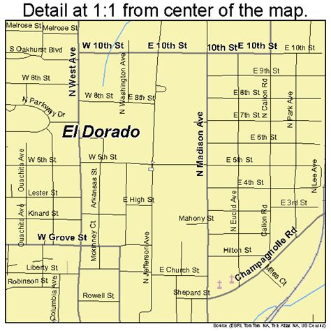 El Dorado Arkansas Street Map 0521070