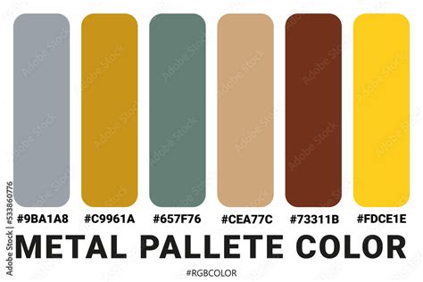 A Collection of Accurately Metal Color Palettes with Codes, Perfect for ...