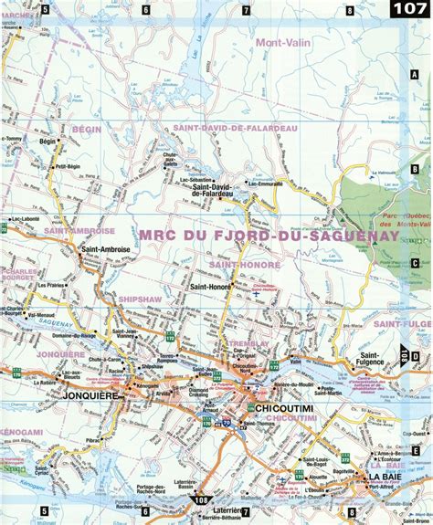 Carte du Saguenay–Lac-Saint-Jean