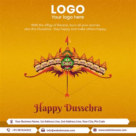 Dussehra 2024 Wishes Images for Company with Logo Edit