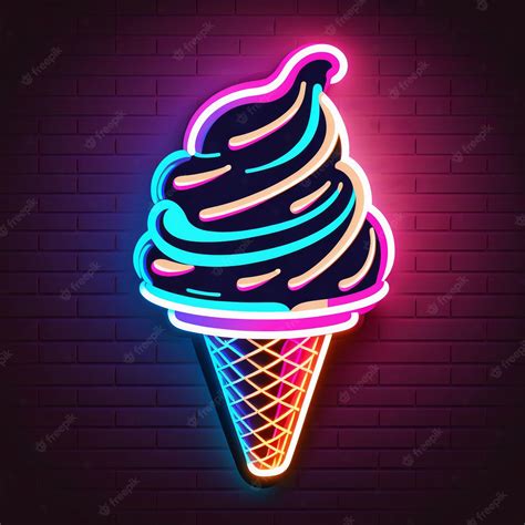 Premium Photo | Neon ice cream