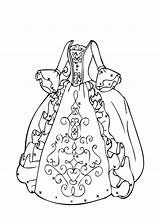Ball Gown Coloring Page For Girls Printable Free  Fashion coloring sketch template