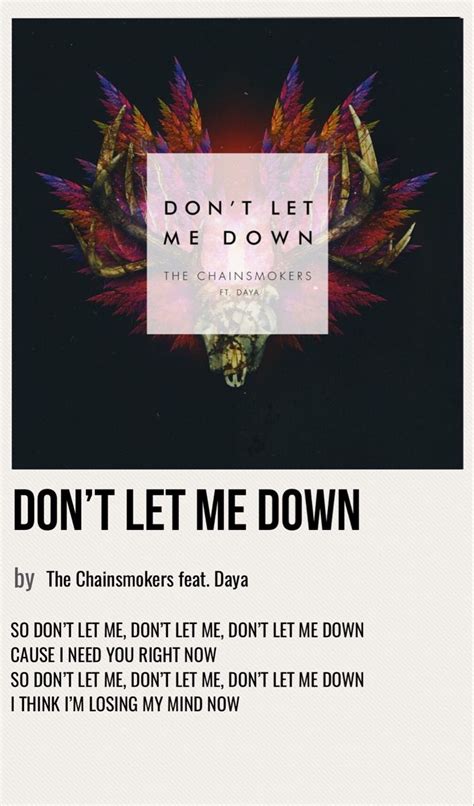 don’t let me down | Music poster ideas, Nostalgic songs, Music album cover