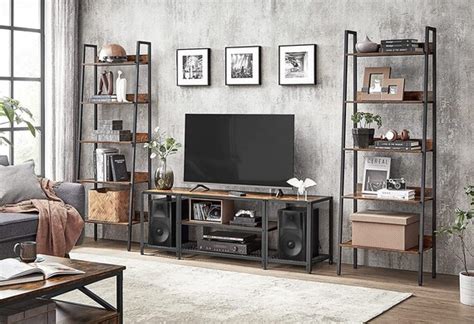 TV Console With Open Storage Shelves Industrial TV Console - Etsy