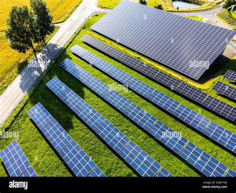 Aerial view of a solar park Stock Photo - Alamy