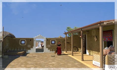 A 3D Scene of Kutch. Culture full of colors and...