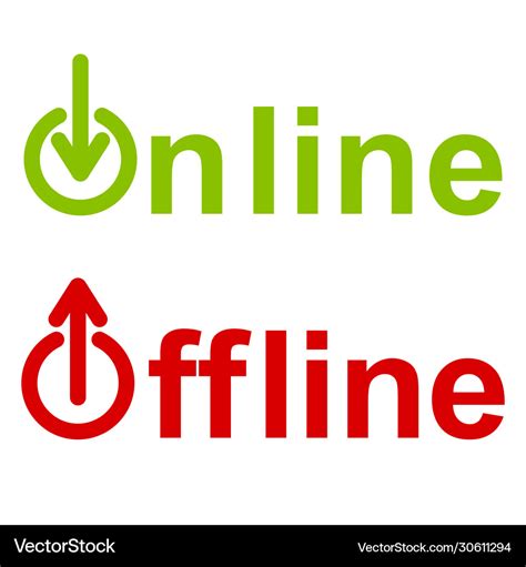 Icon sign service online offline on off Royalty Free Vector