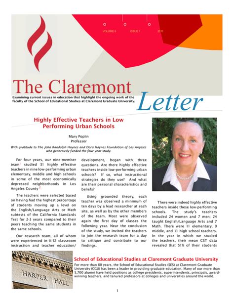 Letter The Claremont