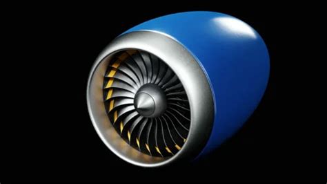 Animation jet engine, close-up view jet ... | Stock Video | Pond5