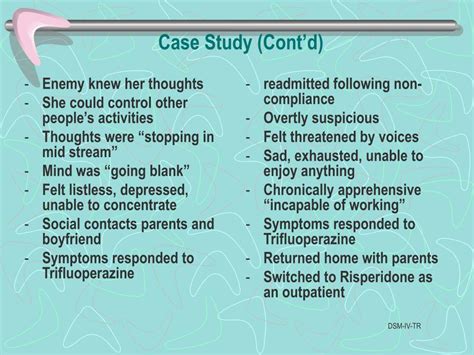 PPT - DSM-IV TR Schizophrenia & Other Psychotic Disorders PowerPoint Presentation - ID:3303436