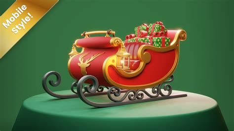 3D Santa Sleigh Christmas Stylized - TurboSquid 1809707