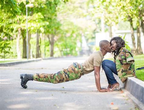 Soldier and bride looks adorable in this pre wedding photos - Information Nigeria