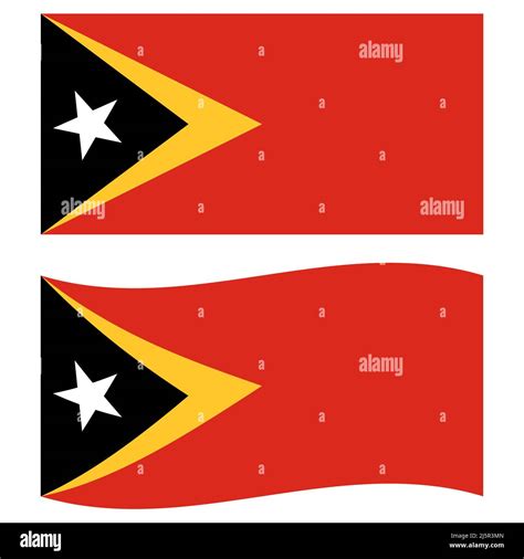 Flag of East Timor on white background. Timor Leste Flag. Timor Leste ...