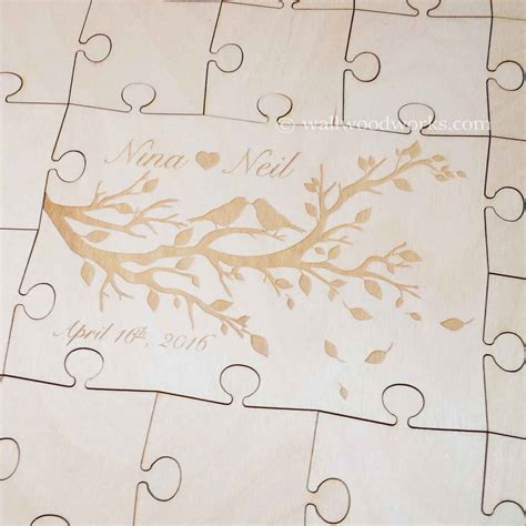 Lovebirds Wedding Guest Book Puzzle - Wall Woodworks Company