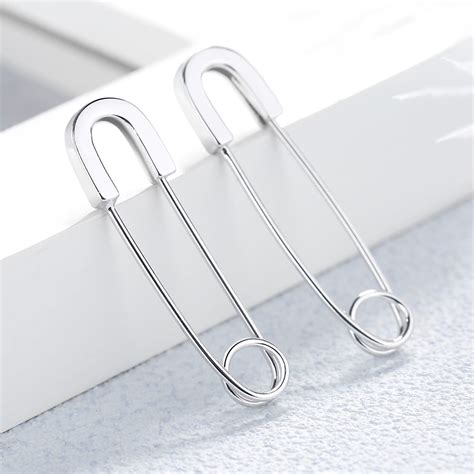 Amy and Annette - Sterling Silver Safety Pin Earrings - Walmart.com - Walmart.com