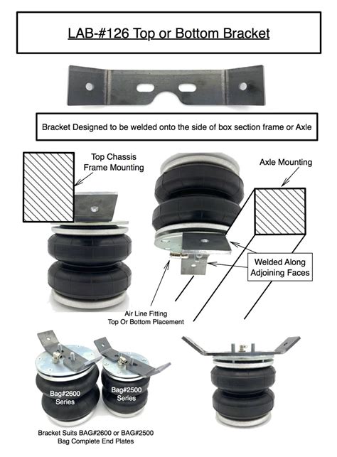 Trailer axle and chassis air bag mounting bracket | Boss Air Suspension