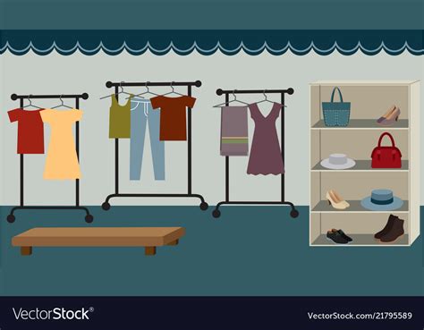 Drawing a clothing store flat Royalty Free Vector Image