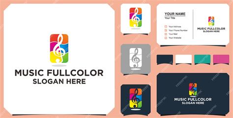 Premium Vector | Logo music full color and business card