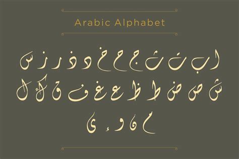 Arabic Alphabet Calligraphy Fonts Style 22054033 Vector Art at Vecteezy