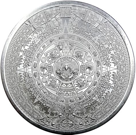 Aztec Calendar Coin Silver - Printable Word Searches