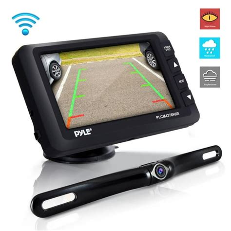 Pyle PLCM4375WIR Adjustable Rearview Backup Car Camera with 4.3 Inch Monitor - Walmart.com ...