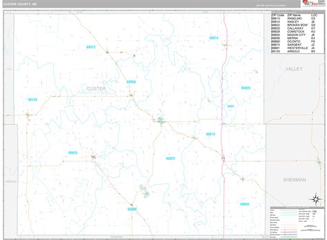 Custer County, NE Wall Map Premium Style by MarketMAPS - MapSales