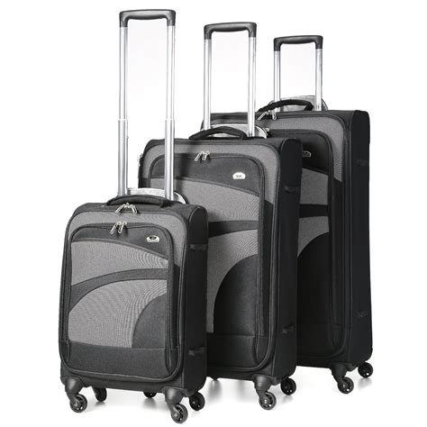 Aerolite Lightweight 4 Wheel Spinner Suitcase 3 Piece Luggage Set 21 ...