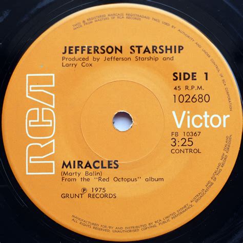 Jefferson Starship – Miracles (1975, Vinyl) - Discogs