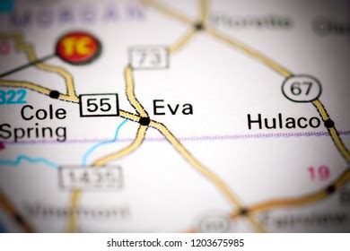 Eva Alabama Usa On Map Stock Photo 1203675985 | Shutterstock