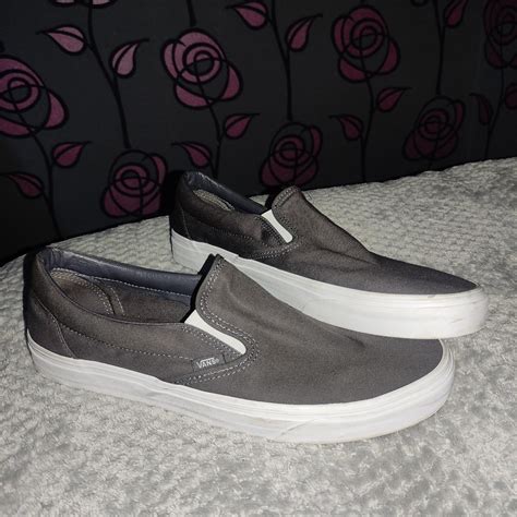 Light grey, slip on style vans Only worn once Was a... - Depop