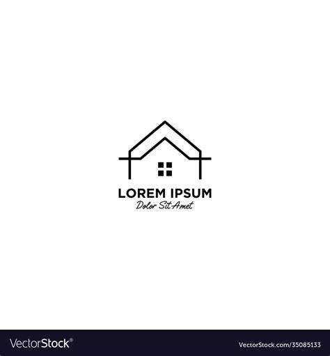 House home logo icon line outline monoline Vector Image