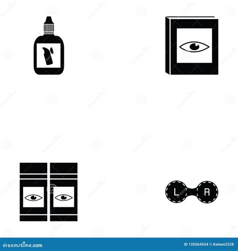 Eye doctor icon set stock vector. Illustration of eyesight - 120564554