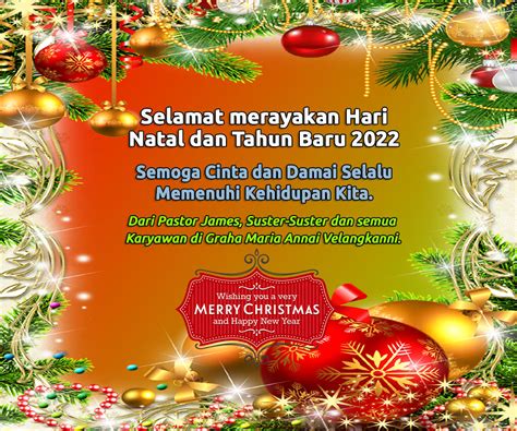 Ucapan Selamat Natal dan Tahun Baru 2022