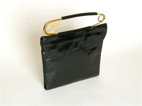 Koret Leather Handbag with Safety Pin Handle at 1stDibs | safety pin handle purse, safety pin ...