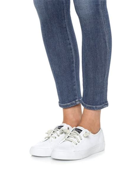 Sperry Top-Sider Seacoast Leather Sneakers in White | Lyst