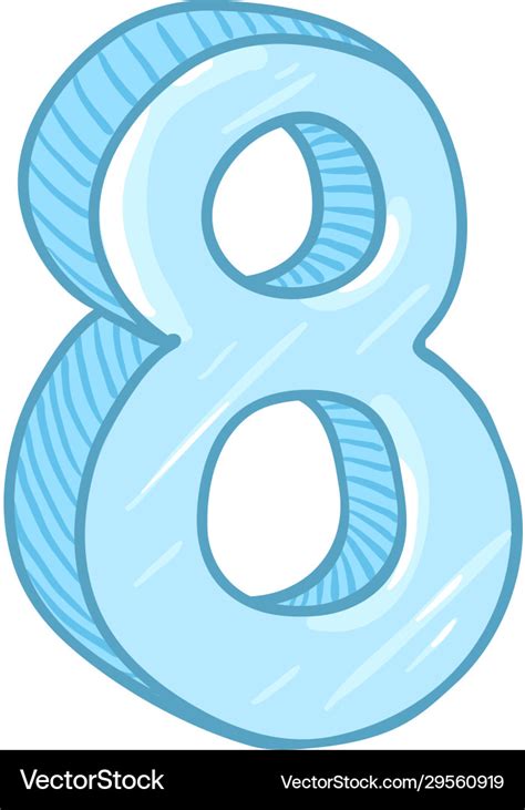 Cartoon - number eight the figure 8 Royalty Free Vector