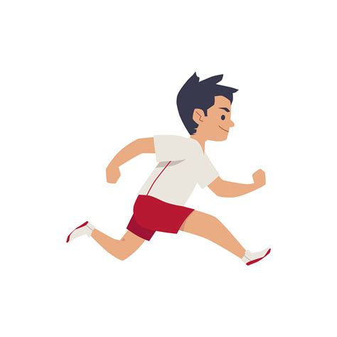 Child boy in sportswear running fast, flat cartoon vector illustration isolated. 27189430 PNG