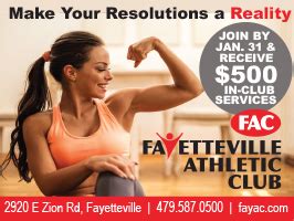 Fayetteville Athletic Club's New Year offer: $500 in free services