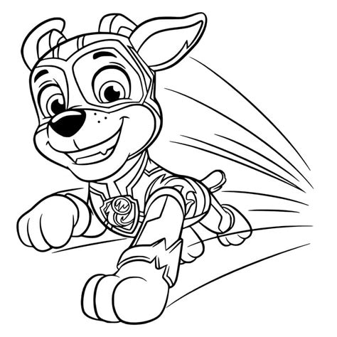 Chase from PAW Patrol Mighty Pups coloring page - Download, Print or ...