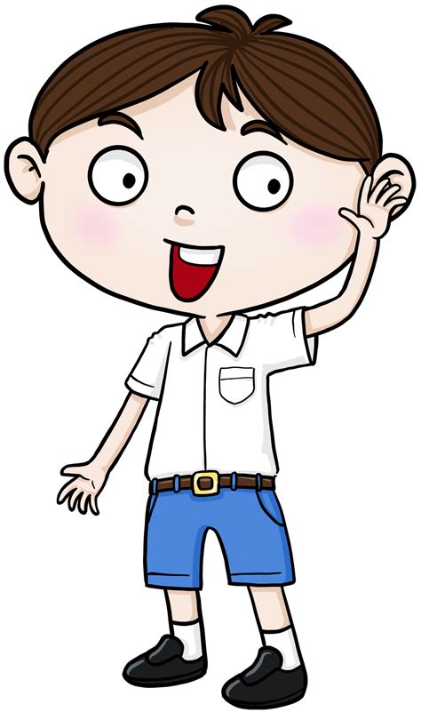 cartoon student boy say hi colorful 11155571 PNG