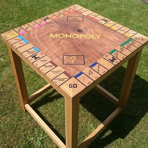 Bespoke monopoly table with personalised street names. | Woodworking crafts, Easy woodworking ...
