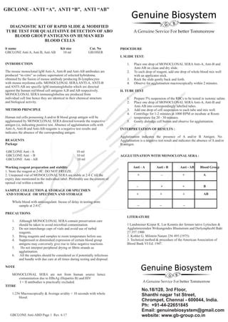 Anti ABD Blood Grouping Reagents Manufacturer | PDF