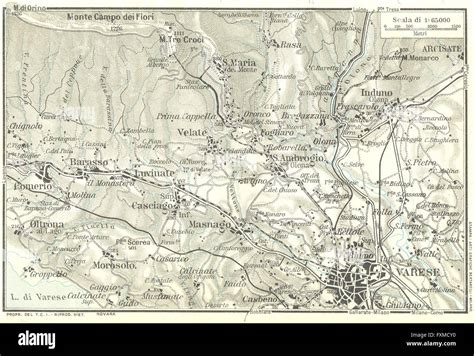 VARESE & ENVIRONS. Vintage map plan. Italy, 1927 Stock Photo - Alamy