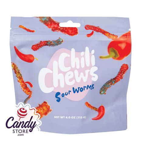 Chili Chews Sour Worms Candy 16ct Pouches - CandyStore.com