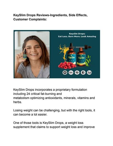 KeySlim Drops Reviews-Ingredients, Side Effects, Customer Complaints | PDF