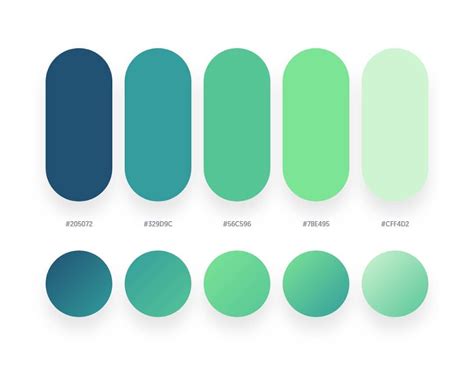 Green color schemes & gradient palettes | Skema warna, Palet warna, Psikologi warna