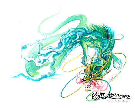 Chinese Dragon (Day 113) 8x10 Print from Katy Lipscomb | Watercolor ...