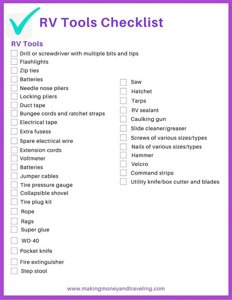 Free Printable Rv Inspection Checklist