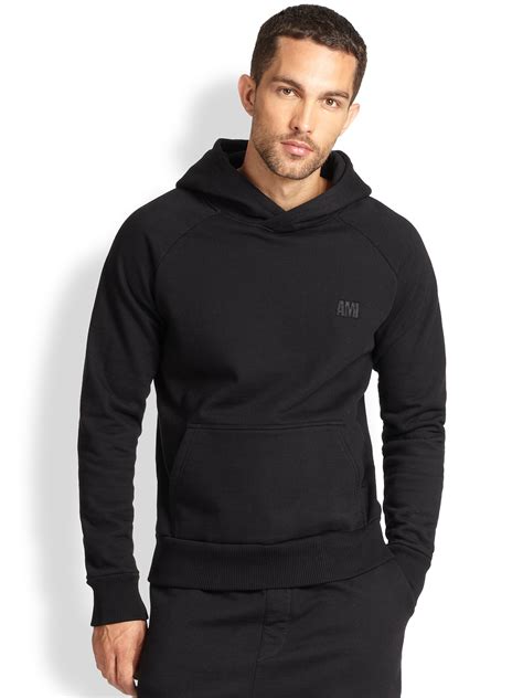 Lyst - Ami Hooded Sweatshirt in Black for Men