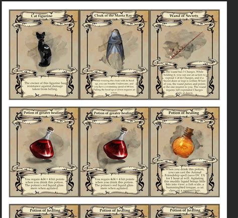 [OC] Created some magic item cards for my players! : DnD